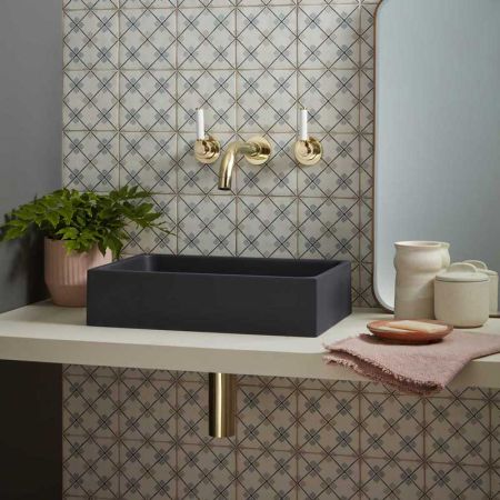 Josef Rectangular Concrete Basin - Freestanding - Charcoal Grey