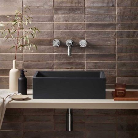 Walter Rectangular Concrete Basin - Freestanding - Charcoal Grey