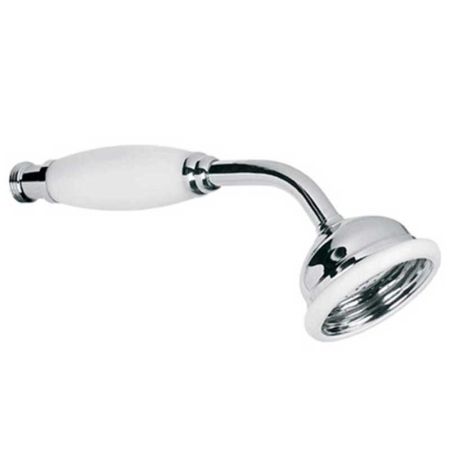 Lefroy Brooks Classic 'Hotel' Handset With White Acetyl 'Impact Resistant' Handle & Rollover Bumper Ring LB2141