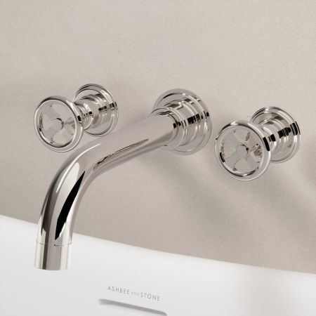 Klee Wall Mounted 3 Hole Bath Filler - Polished Nickel