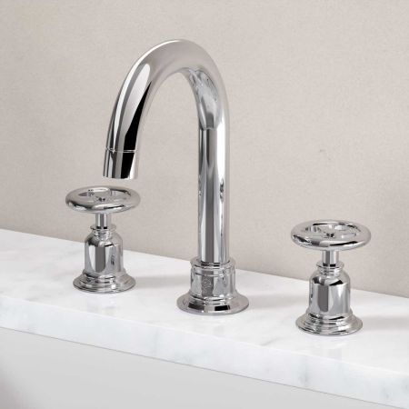 Linton Metal Lever 3 Hole Basin Mixer With Pop Up Waste Chrome