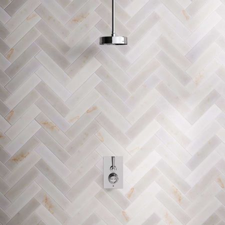 Klee Single Outlet Concealed Shower with 210mm Ceiling Arm & 8" Rose - Metal Lever - Chrome