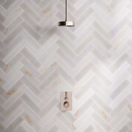 Klee Single Outlet Concealed Shower with 210mm Ceiling Arm & 8" Rose - Metal Lever - Polished Nickel