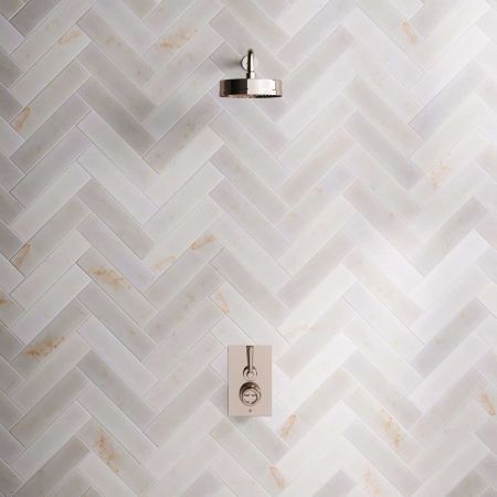 Klee Single Outlet Concealed Shower with 500mm Wall Arm & 8" Rose - Metal Lever - Polished Nickel