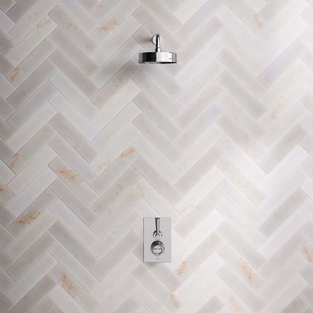 Klee Single Outlet Concealed Shower with 300mm Wall Arm & 8" Rose - Metal Lever - Chrome