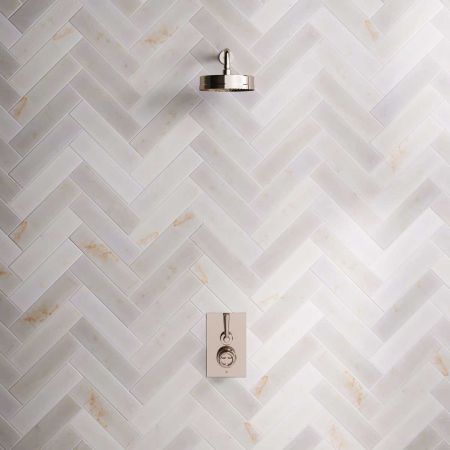 Klee Single Outlet Concealed Shower with 300mm Wall Arm & 8" Rose - Metal Lever - Polished Nickel