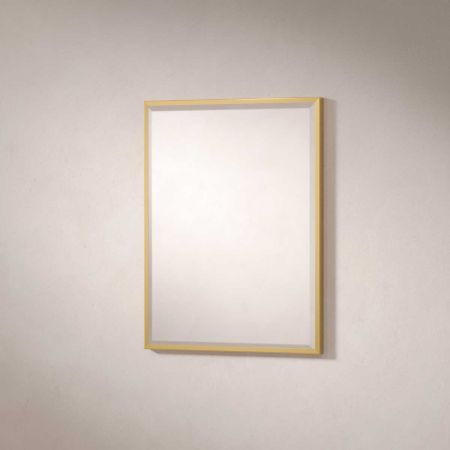 Traditional Collection Fixed 18" x 24" Rectangular Mirror - Living Brass