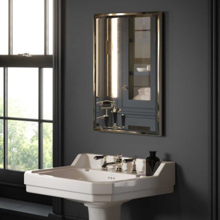 Traditional Collection Fixed 18" x 24" Rectangular Mirror - Polished Nickel