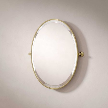 Traditional Collection Hinged Oval Mirror - Timeless Brass