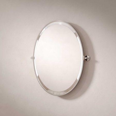 Traditional Collection Hinged Oval Mirror - Polished Nickel