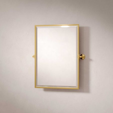 Traditional Collection Hinged Rectangular Mirror - Living Brass