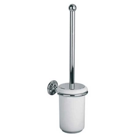 Lefroy Brooks Classic Ceramic Pot & Brush With Wall Bracket And Brass Cover Plate LB4503