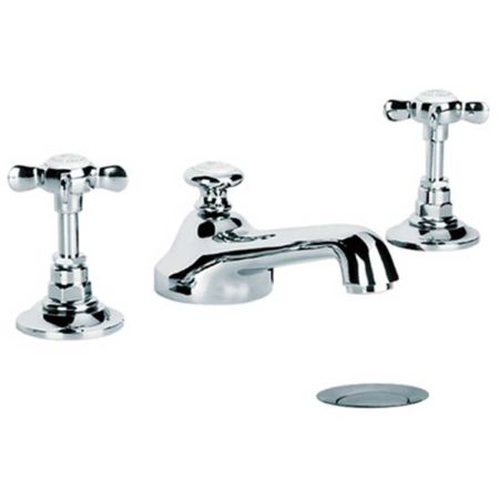 Lefroy Brooks Classic Three Hole Basin Mixer With Pop-Up Waste LB1220