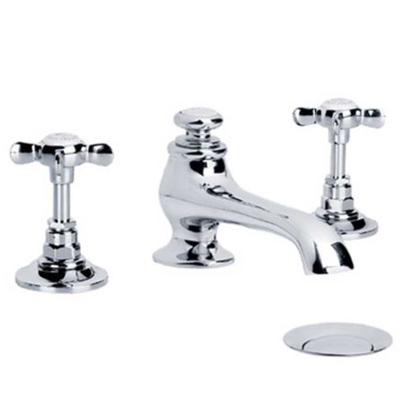 Lefroy Brooks Classic Three Hole Basin Mixer With Pop-Up Waste LB1224
