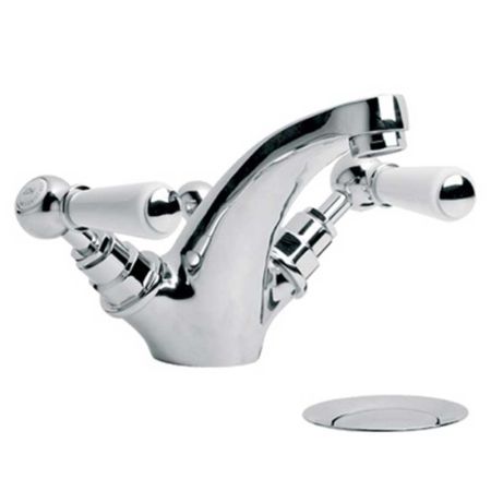 Lefroy Brooks Classic White Lever Basin Monobloc With Pop-Up Waste WL1185