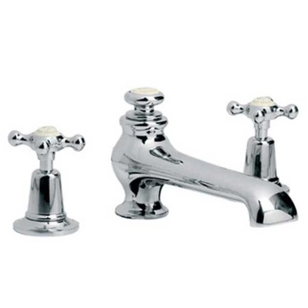 Lefroy Brooks Connaught Three Hole Basin Mixer With Handwheels And Pop-Up Waste CH1224