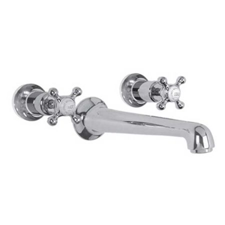 Lefroy Brooks Classic Wall Mounted Three Hole Basin Mixer With Connaught Handwheels CH1212
