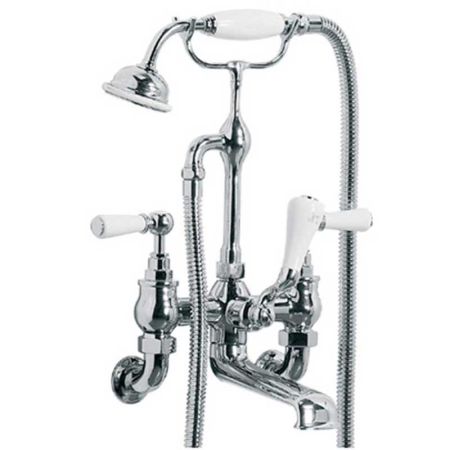 Lefroy Brooks Classic White Lever Wall Mounted Bath Shower Mixer (3/4") WL1166