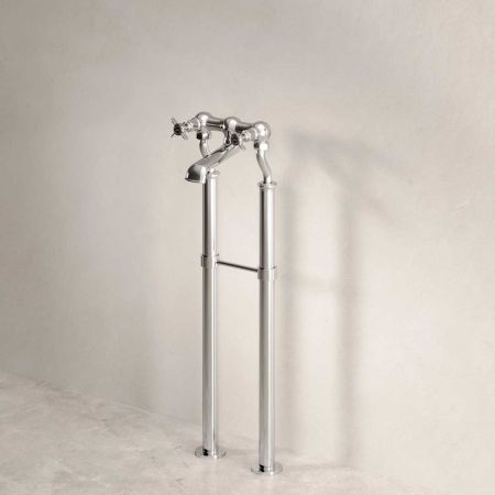 Aysgarth Bath Filler Tap with Standpipes X-Top Lever Chrome 3/4BSP (For Baths Without Tap Holes Only)