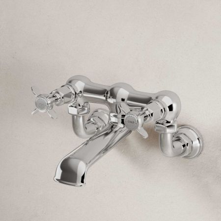 Aysgarth Bath Filler Tap Wall Mounted X Top Chrome