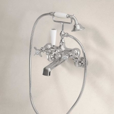 Aysgarth Bath Shower Mixer Wall Mounted X Top Chrome
