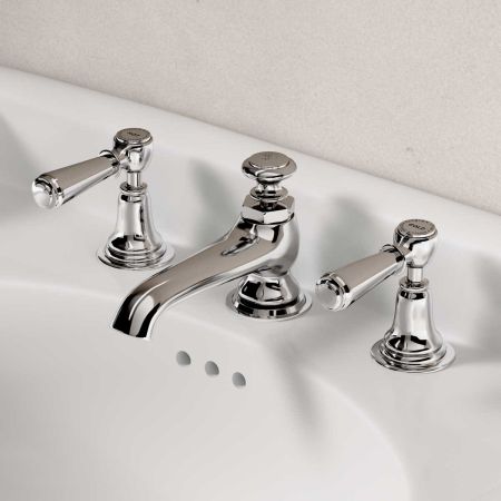 Linton Metal Lever 3 Hole Basin Mixer With Pop Up Waste Chrome
