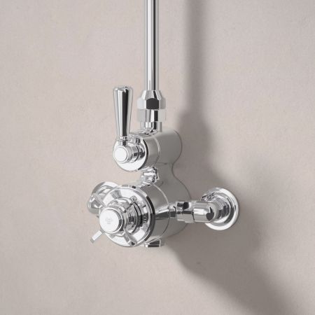 Linton Single Outlet Exposed Shower with 6" Rose - Metal Lever - Chrome