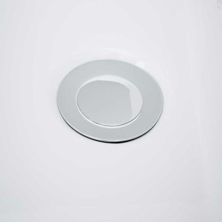 Linton Deck Mounted Monobloc Basin Mixer with Pop Up Waste - White Lever - Chrome