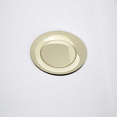 Linton Classic Deck Mounted Monobloc Basin Mixer with Pop Up Waste - Crosshead & Ceramics - Living Brass