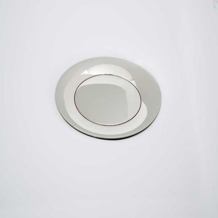 Linton Deck Mounted Monobloc Basin Mixer with Pop Up Waste - White Lever - Polished Nickel