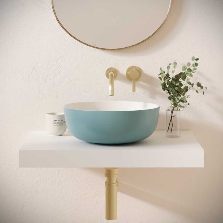 Otto Stone Countertop Basin - Morning Blue