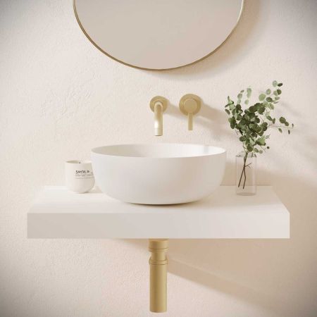 Otto Stone Countertop Basin - White