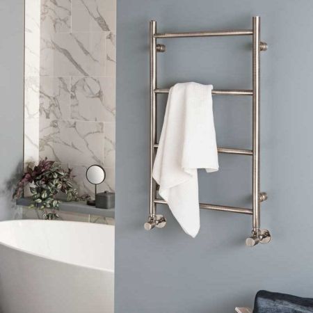 Vogue Pure Brass Base - Heating Only - Wall Mounted - Brushed Nickel