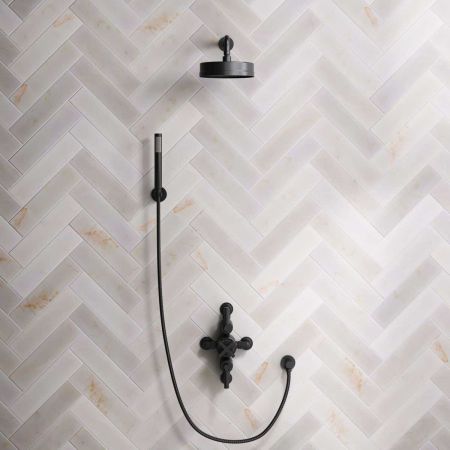 Elbe Dual Outlet Shower Kit - Semi-Exposed Valve - ML - Handshower Hook