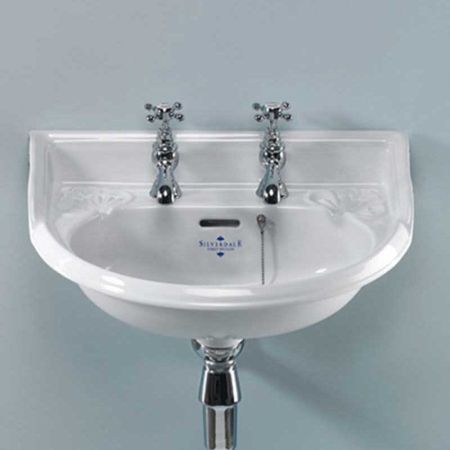 Silverdale Victorian Cloakroom Basin 530mm 2 Tap Hole