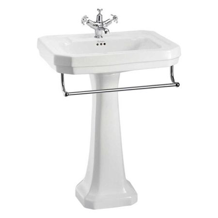 The Burlington Regal Victorian Large Basin With Towel Rail & Pedestal
