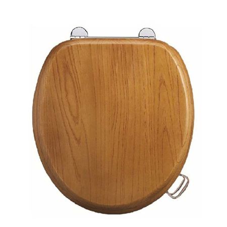 The Burlington Toilet Seat Bar Hinge Oak Coloured Finish