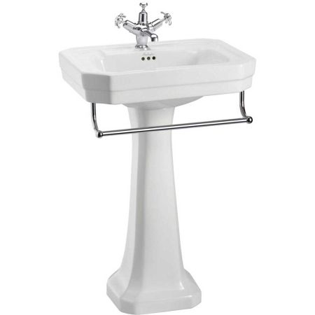 The Burlington Victorian Medium Basin With Towel Rail & Pedestal