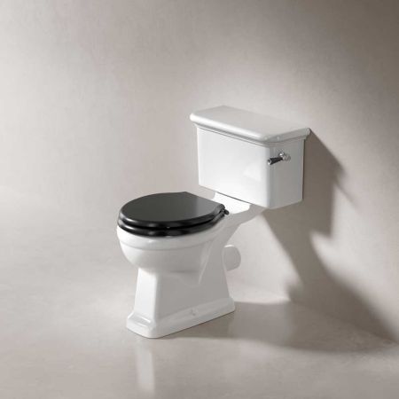 The Cast Iron Bath Company Esk Close Coupled Black Lever Toilet - Angled