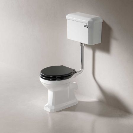 Ashbee and Stone Tamar Low Level Toilet With Black Lever - Angled