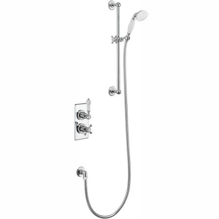 Burlington Trent Thermostatic Single Outlet Concealed Shower Valve with Slide Rail