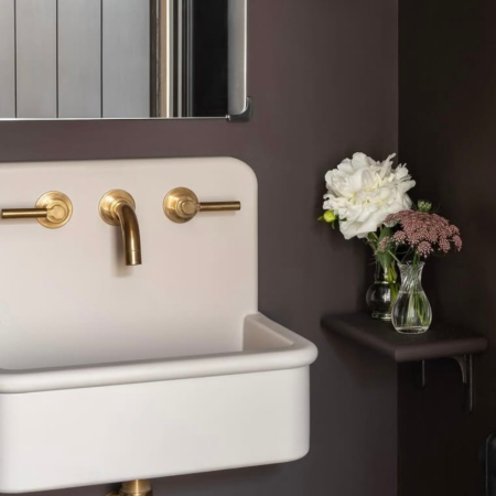 Oskar Rectangular Concrete Basin with Backsplash - Linen White