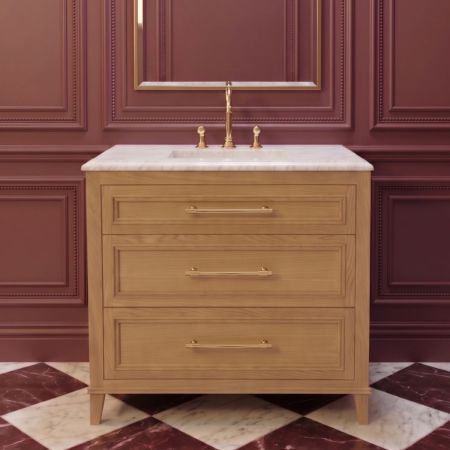 Wytham 900mm Traditional 3 Drawer Single Vanity Unit