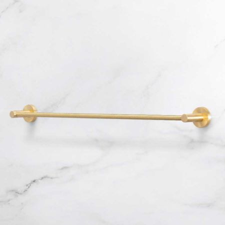 Contemporary Single Towel Rail - Brushed Brass