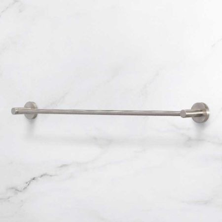 Contemporary Single Towel Rail - Brushed Nickel