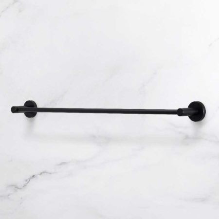 Contemporary Single Towel Rail - Matt Black