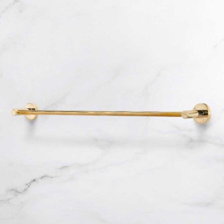 Contemporary Single Towel Rail - Polished Brass