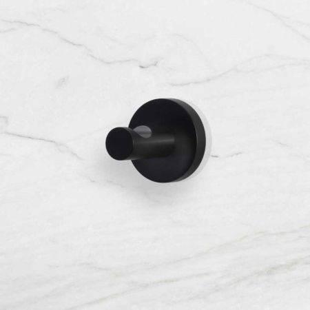 Contemporary Single Robe Hook - Matt Black