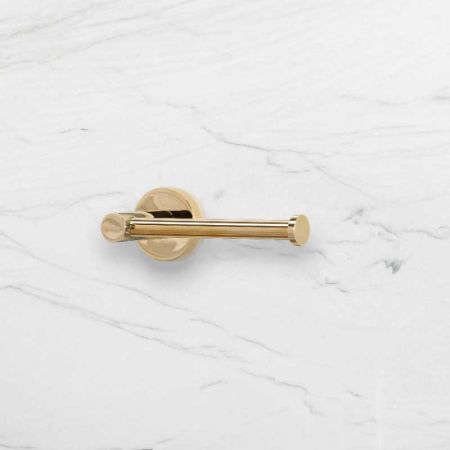 Contemporary Toilet Roll Holder - Polished Brass