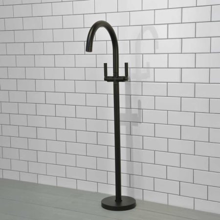 Senska - Bath Filler - Floor Mounted - Metal Lever - Matt Black